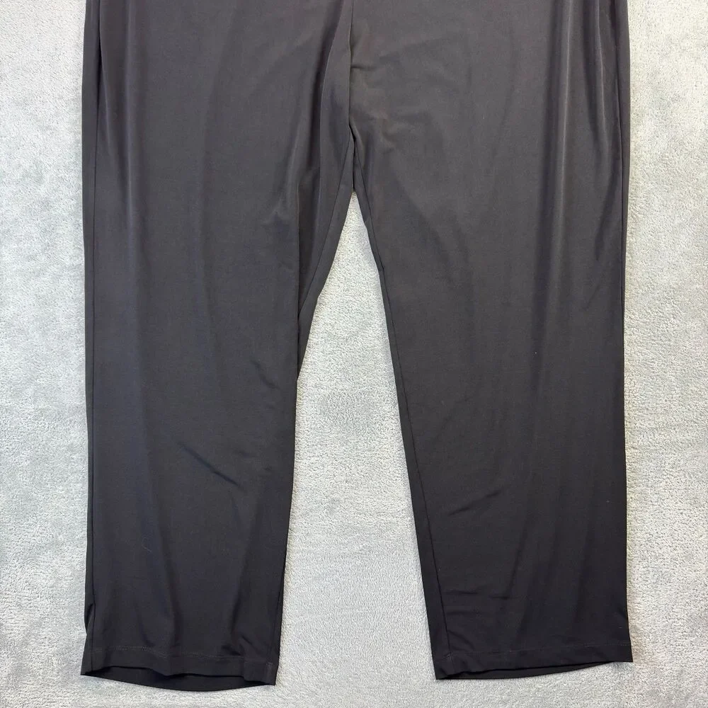 Susan Graver Pants Womens 3X Black Essentials Liquid Knit Crop Pull On Stretch